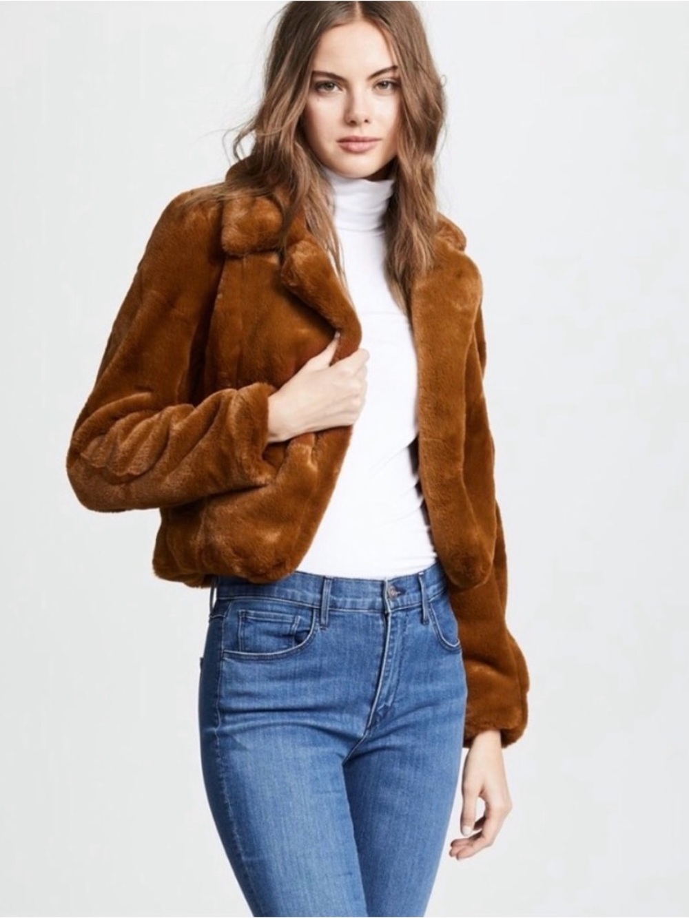 NWT Plush Philosophy Faux Fur Jacket in Chestnut Brown Size M - Picture 3 of 11